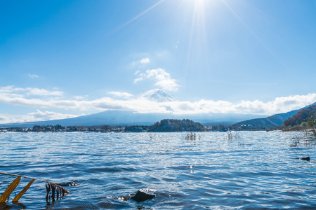 Mountain Fuji San at  Kawaguchiko Lake in Japan.の写真素材