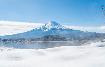 Mountain Fuji San at  Kawaguchiko Lake in Japan.の写真素材