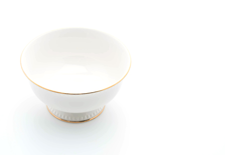 empty bowl on white backgroundの写真素材