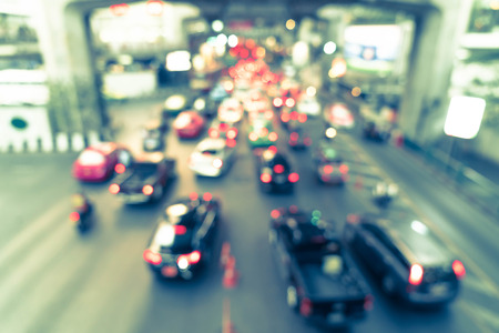 abstract blur traffic in Bangkok City, Thailand for backgroundの写真素材