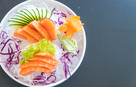 fresh salmon sashimi - japanese food styleの写真素材