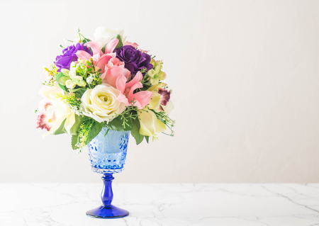 beautiful bouquet flower in vaseの写真素材