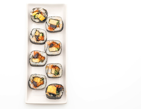 sushi roll - japanese food style on white backgroundの写真素材