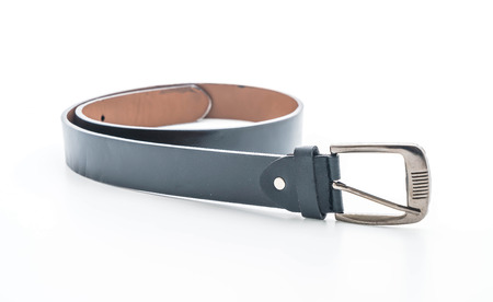 beautiful leather belt isolated on white backgroundの写真素材