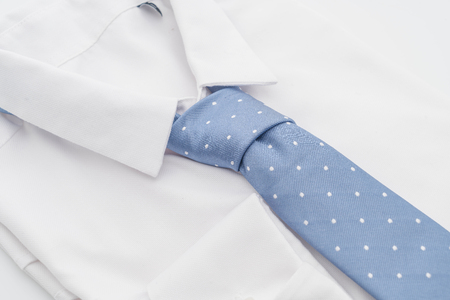 shirt with necktie on white backgroundの写真素材