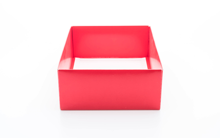 red paper box on white backgroundの写真素材