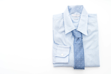 shirt with necktie on white backgroundの写真素材