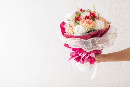 beautiful bouquet flower with copy spaceの写真素材