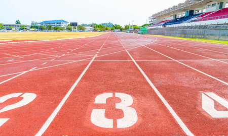 Numbers of track lanes in sports runway