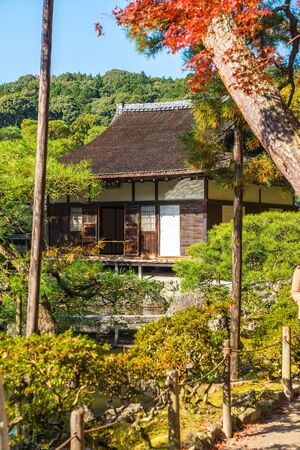 Beautiful Architecture at Silver Pavillion Ginkakuji temple in Kyoto, Japan.のeditorial素材