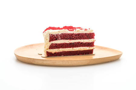 red velvet cake isolated on white background