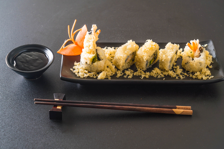 tempura shrimp sushi roll - japanese food styleの写真素材