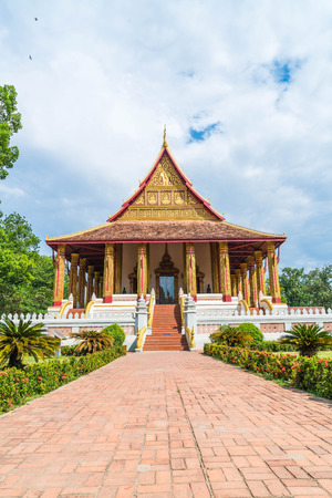Beautiful Architecture at Haw Phra Kaew Temple, Vientiane, Laosのeditorial素材