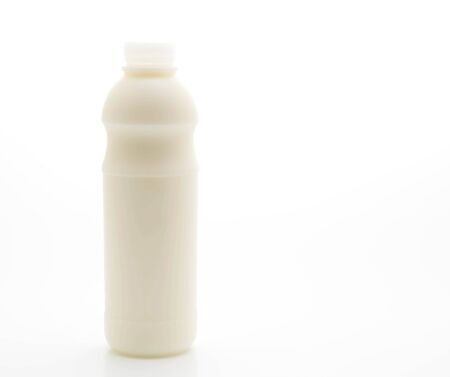 bottle of fresh milk on white backgroundの写真素材