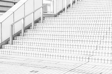 abstract tile stairs in black and white toneの写真素材