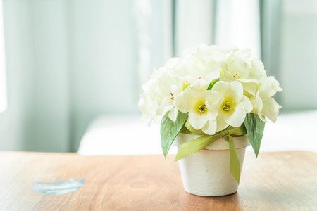 flower in vase decoration in living roomの写真素材