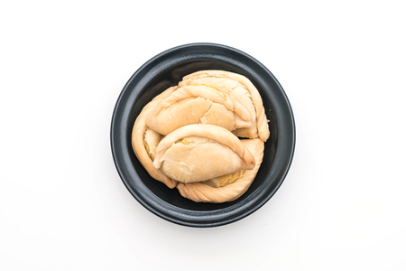 milk puff with bean flavor isolated on white backgroundの写真素材