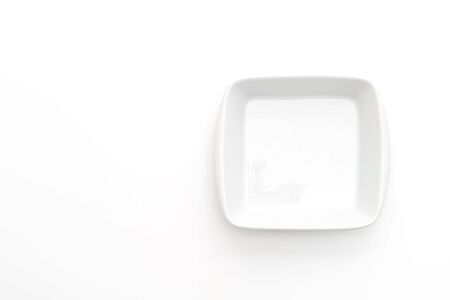 white ceramic plate on white backgroundの写真素材