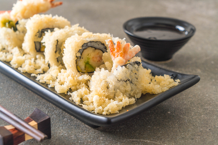 tempura shrimp sushi roll - japanese food styleの写真素材