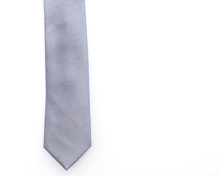 beautiful grey necktie isolated on white backgroundの写真素材