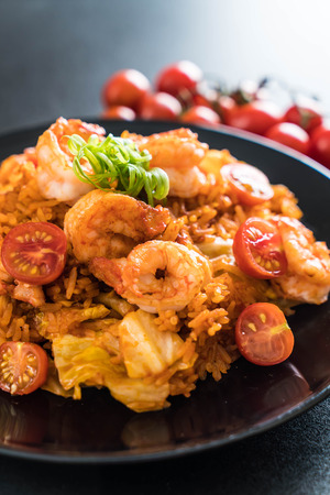 fried rice with korea spicy sauce and shrimps - korean food styleの写真素材