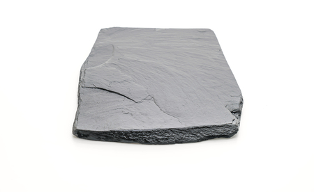 Slate plate isolated on white backgroundの写真素材