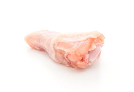 fresh raw drumstick of chicken wing isolated on white backgroundの写真素材