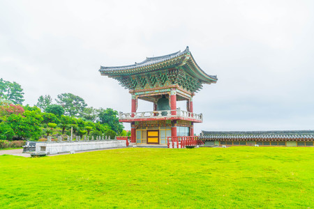 Beautiful architecture at Yakcheonsa Temple in Jeju Island, South Koreaのeditorial素材