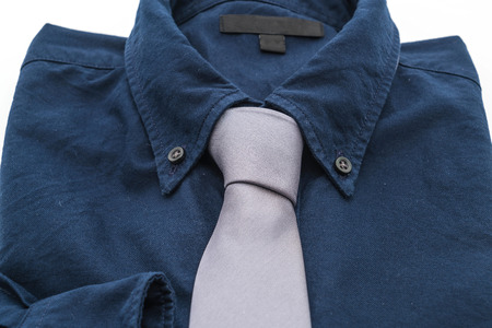 shirt with necktie on white backgroundの写真素材