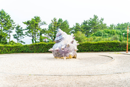 park at Jungmun Daepo Coast Jusangjeolli Cliff, Jeju Island, South Koreaの写真素材