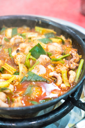 squid in spicy soup (haemultang) - korean food styleの写真素材