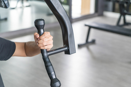Close-up Hand exercise training in gym