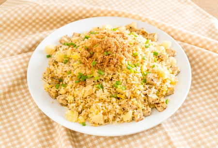 pineapple fried rice with dried shredded porkの写真素材