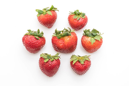 fresh strawberry isolated on white backgroundの写真素材