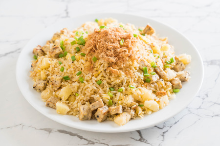 pineapple fried rice with dried shredded porkの写真素材