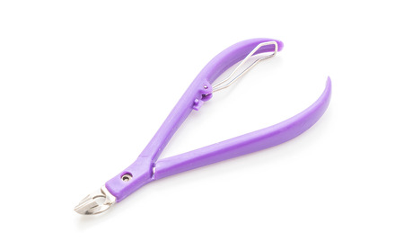 Nail cutter or trimmer isolated on white backgroundの写真素材