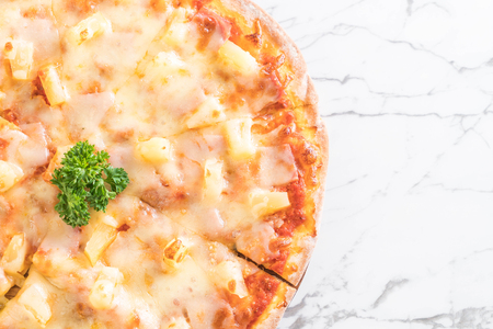 hawaiian pizza on table - Italian food styleの写真素材