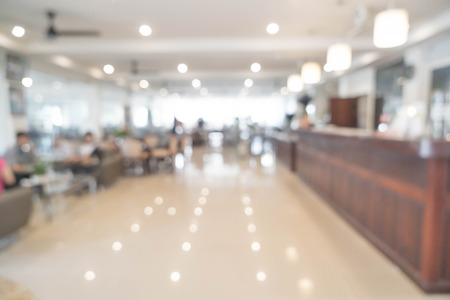 abstract blur beautiful lobby hotel for backgroundの写真素材