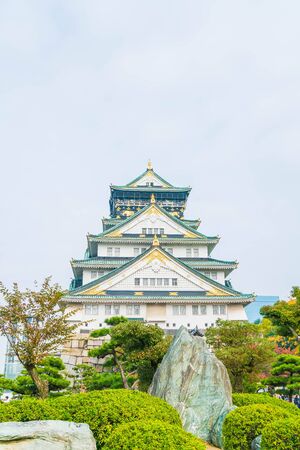 beautiful architecture at Osaka castle in Osaka Japanのeditorial素材