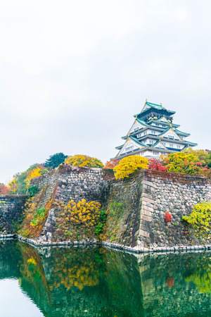 beautiful architecture at Osaka castle in Osaka Japanのeditorial素材