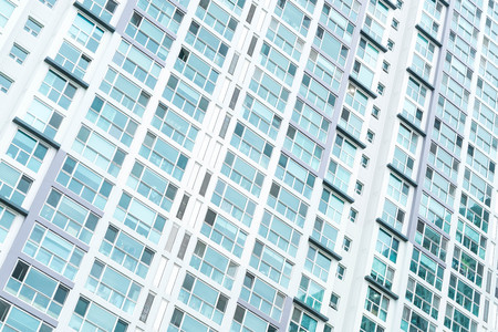 Exterior Glass Windows on Modern Office Buildingの写真素材