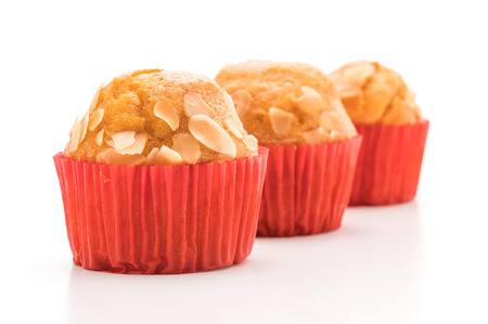 muffin cake isolated on white backgroundの写真素材