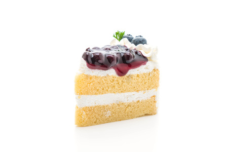 blueberry cake isolated on white backgroundの写真素材