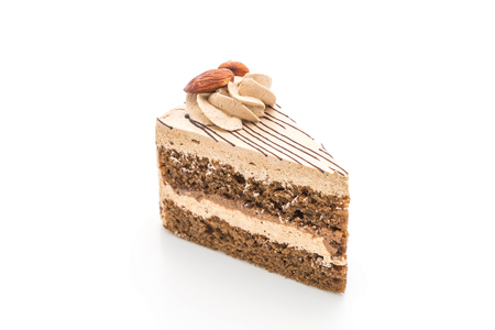 coffee cake isolated on white backgroundの写真素材