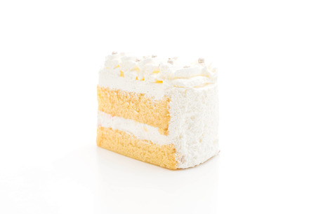 vanilla cake isolated on white backgroundの写真素材