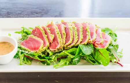 raw tuna salad - healthy food styleの写真素材