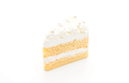 vanilla cake isolated on white backgroundの写真素材