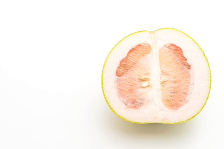 fresh pomelo isolated on white backgroundの写真素材