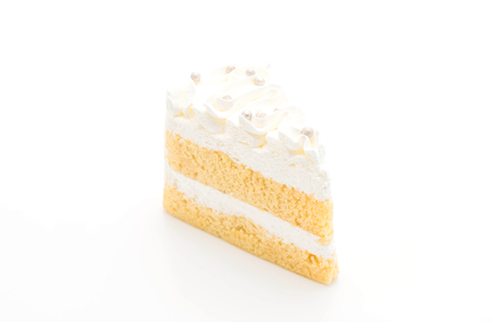 vanilla cake isolated on white backgroundの写真素材