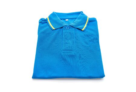 folded shirt isolated on white backgroundの写真素材